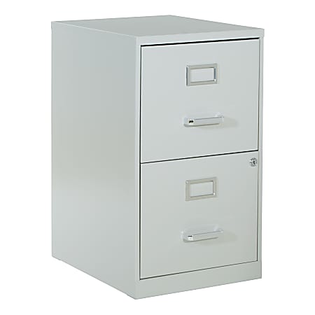 Office Star™ 20"D Vertical 2-Drawer Locking File Cabinet, Gray