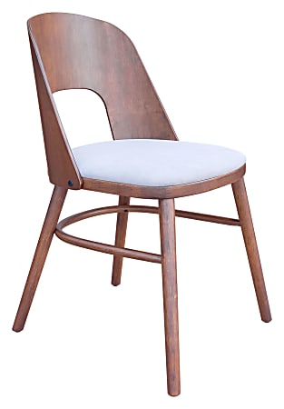 Zuo Modern Iago Wood Dining Chairs, Walnut, Set Of 2 Chairs