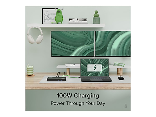 Plugable 12-in-1 USB C Docking Station Triple 4K Displays with 3x HDMI or 3x DisplayPort with 60W Charging