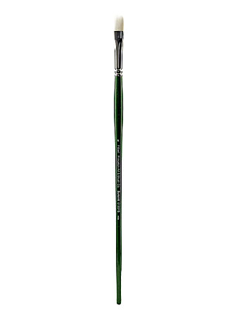 Princeton 6100 Synthetic Bristle Oil And Acrylic Paint Brush, Size 6, Filbert Bristle, Syntheitc, Green