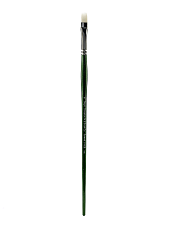 Princeton 6100 Synthetic Bristle Oil And Acrylic Paint Brush, Size 6, Bright Bristle, Synthetic, Green