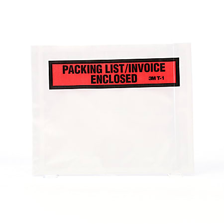 3M™ Top View "Packing List/Invoice Enclosed" Envelopes, Orange, Box Of 100 Envelopes