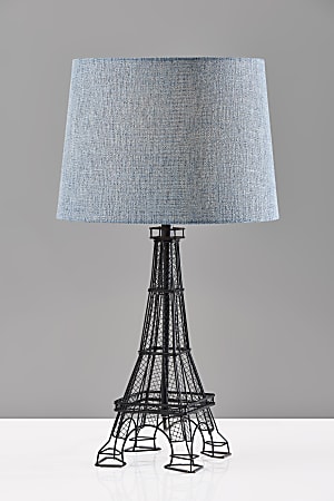 Adesso Simplee Eiffel Tower Table Lamp 26 1 2 H Light Blue Shade Black Base