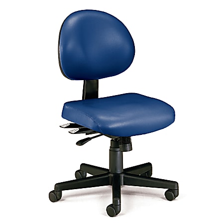 OFM Anti-Microbial Vinyl Multi-Shift Task Chair, Navy/Black