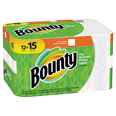 Bounty® Large 2-Ply Paper Towels, Pack Of 12 Rolls