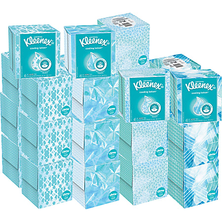 Kleenex® Cooling Lotion 2-Ply Facial Tissues, White, 45 Tissues Per Box, Carton Of 27 Boxes