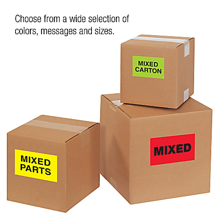 Tape Logic® Preprinted Shipping Labels, DL1111, Mixed Merchandise ? Check  Contents Carefully, Rectangle, 3