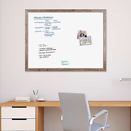 U Brands Decor Magnetic Dry-Erase Board, 48" X 36", Rustic Wood Frame, Actual Size 47" X 35" (4893U00-01)