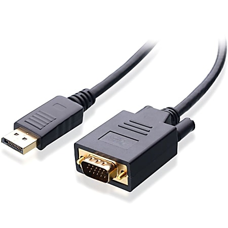 4XEM DisplayPort To VGA Adapter Cable, 6&#x27;, Black