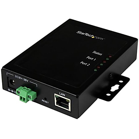 StarTech.com 2 Port Serial-to-IP Ethernet Device Server - RS232 - Metal and Mountable