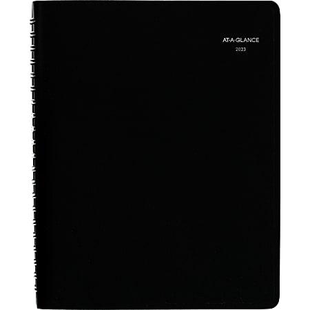 AT-A-GLANCE DayMinder 2023 RY Daily Four Person Group Appointment Book, Black, Large, 8" x 11"