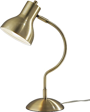 Adesso® Simplee Elmhurt Desk Lamp, 17”H, Antique Brass
