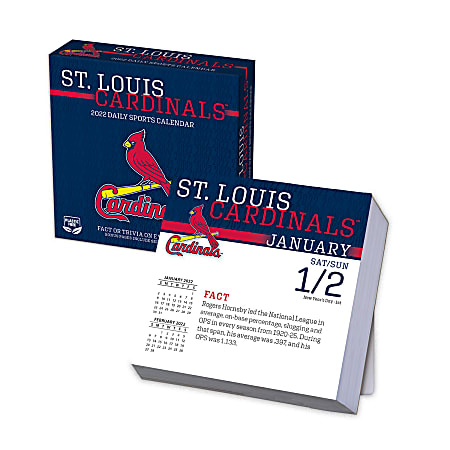 Lang Turner Licensing Boxed Daily Desk Calendar, 5-1/4" x 5-1/4", St. Louis Cardinals, January To December 2022