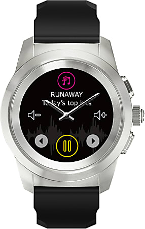 MyKronoz ZeTime Original Hybrid Smartwatch Regular Brushed SilverBlack Silicone Flat KRZT1RO BSL BKSIL ODP Business Solutions
