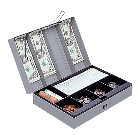 Sparco Steel Combination Lock Cash Box With Tray,