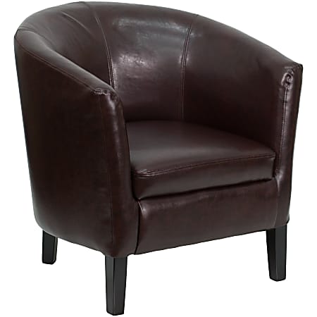Flash Furniture LeatherSoft™ Faux Leather Barrel-Shaped Guest Chair, Brown