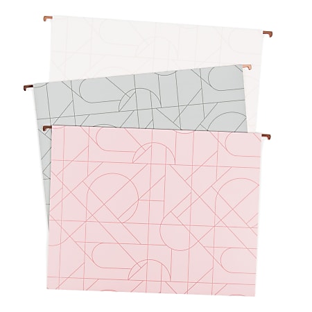 U Brands® Hanging File Folders, Letter Size, 8-1/2" x 11", Modern + Pretty, Pack Of 12 Folders