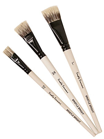 Robert Simmons Simply Simmons Value Paint Brush Set, Bold And Beautiful, Assorted Sizes, Bright Bristle, Syntheitc, White, Set Of 3