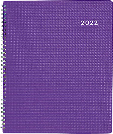 Brownline® DuraFlex Weekly Planner, 8-1/2" x 11", Purple, January To December 2022, CB950V.PUR