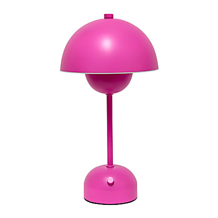 Simple Designs Mushroom Magic Dimming Rechargeable LED Touch Stick Lamp, 11-13/16"H, Hot Pink