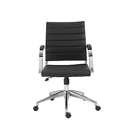 Eurostyle Axel Faux Leather Low-Back Commercial Office Task Chair, Black