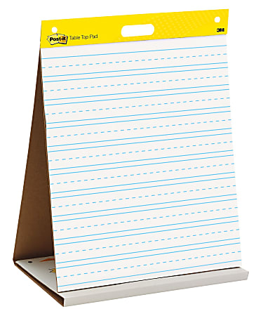 Post-it® Super Sticky Easel Pad, 20 in x 23 in, 1 Pad, 20 Sheets/Pad, Primary Ruled, Great for Virtual Teachers and Students, White