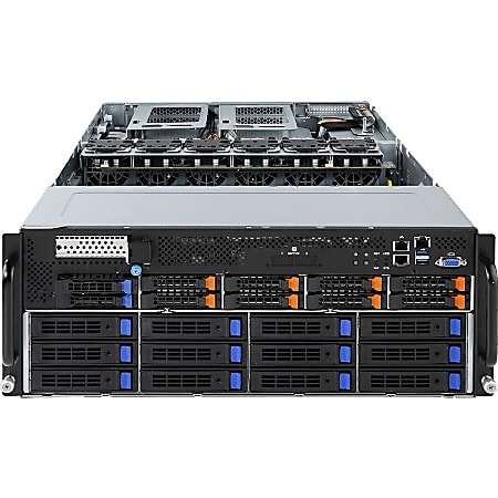 Gigabyte G481-HA1 Barebone System - 4U Rack-mountable - Intel C621 Express Chipset - Socket P LGA-3647 - 2 x Processor Support - 128 GB DDR4 SDRAM DDR4-2666/PC4-21300 Maximum RAM Support - Serial ATA/600, 12Gb/s SAS RAID Supported Controller