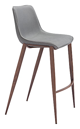 Zuo Magnus Barstools, Slate Gray/Walnut, Set Of 2 Barstools