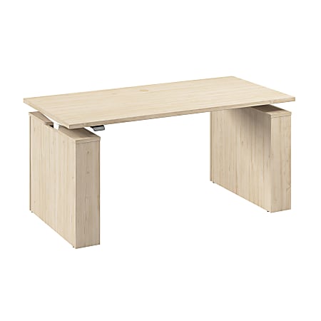 Stratus 60W x 30D Electric Height Adjustable Standing Desk, Natural Elm, Standard Delivery