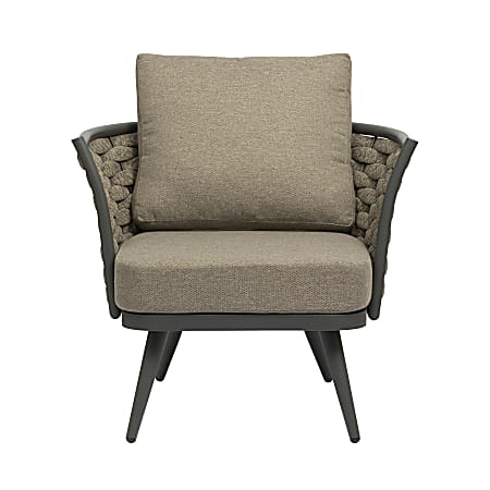 Eurostyle Solna Fabric Lounge Chair, Gray/Taupe