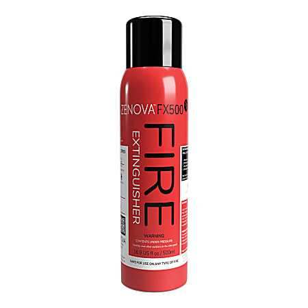 Zenova FX500 Fire-Extinguishing Aerosol Spray, 8-3/4"H x 2-1/2"W x 2-1/2"D, Red