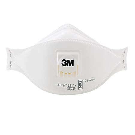 3M™ 9211 Flat Fold Particulate Respirators With Cool Flow™ Valve, Pack Of 10
