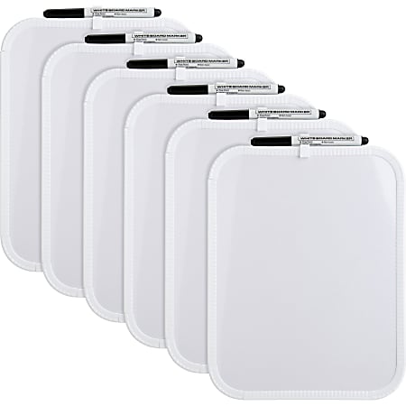 Lorell Personal Dry Erase Whiteboards 11 x 8 12 Plastic Frame With White  Finish Pack Of 6 - Office Depot