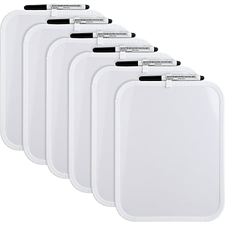 Lorell® Personal Dry-Erase Whiteboards, 11" x 8 1/2", Plastic Frame With White Finish, Pack Of 6