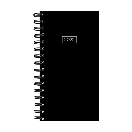 TF Publishing Small Weekly/Monthly Planner, 3-1/2" x 6-1/2", Black, January To December 2022