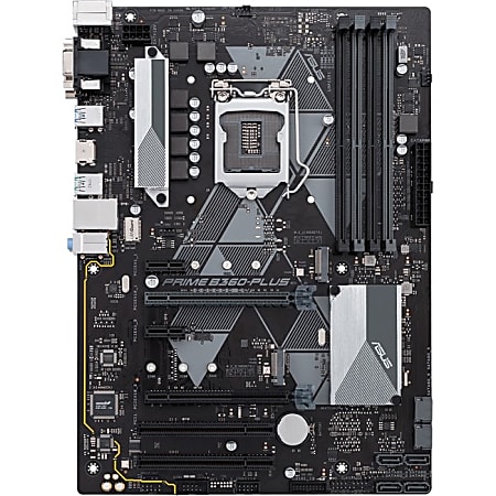 Asus Prime B360-Plus Desktop Motherboard - Intel Chipset - Socket H4 LGA-1151 - Intel Optane Memory Ready - ATX - Core i7 Processor Supported - 64 GB DDR4 SDRAM Maximum RAM - UDIMM, DIMM - 4 x Memory Slots - Gigabit Ethernet - HDMI - 6 x SATA Interfaces
