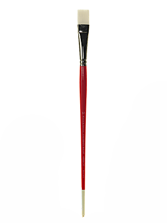 Winsor & Newton University Series Long-Handle Paint Brush 237, Size 10, Bright Bristle, Red