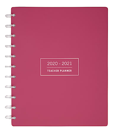 TUL® Discbound Monthly Teacher Planner, Letter Size, Pink, July 2020 To June 2021, TULTCHPLNR-AY20-PK
