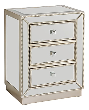 Coast to Coast Elsinore 3-Drawer Chest, 26"H x 20"W x 15"D, Champagne