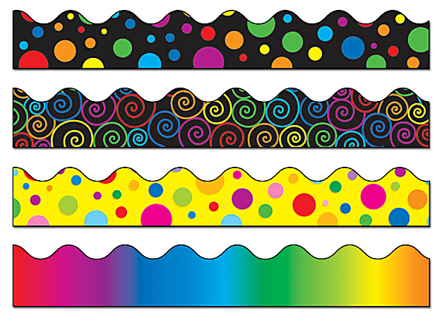 Carson-Dellosa Scalloped Borders, Multicolor, Grades Pre-K - 8, Pack Of 52