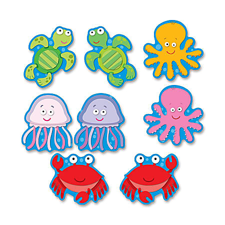 Carson Dellosa Education Sea Life Cut-outs Bulletin Board Set - 36 (Sea Life) Shape - 0.44" Height x 6" Width x 8" Length - Multicolor - 36 / Pack