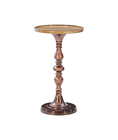 Powell Walton Side Table, 25-3/4"H x 14-3/4"W x 14-3/4"D, Copper/Mango Wood