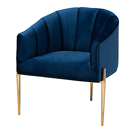 Baxton Studio 9780 Accent Chair, Navy Blue