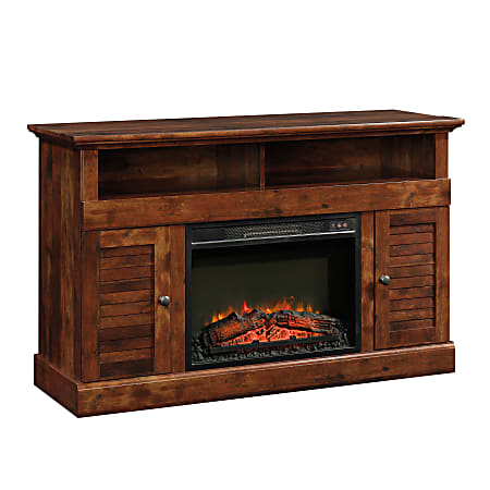 Sauder® Harbor View Media Entertainment Fireplace Credenza, Curado Cherry