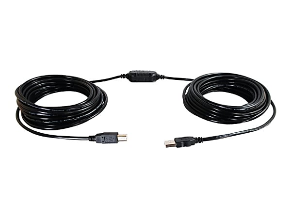 C2G 12m (40ft) USB Cable - USB A to USB B Cable - Active - Center Boost - USB cable - USB (M) to USB Type B (M) - USB 2.0 - 39 ft - active - black