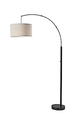 Adesso® Simplee Rockwell Arc Lamp, 74”H, Oatmeal/Matte Black