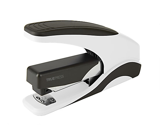 Office Depot® Brand TruePress Reduced-Effort Half-Strip Stapler, Black/White