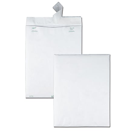100 pk. - Quality Park Tyvek Flap-Stik Envelopes - 10W x 13L Schools In