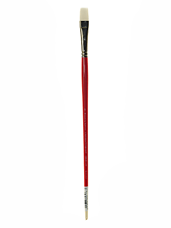 Winsor & Newton University Series Long-Handle Paint Brush 237, Size 8, Bright Bristle, Red