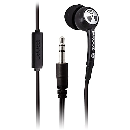 ifrogz Plugz Earphone - Stereo - Wired - 16 Ohm - 30 Hz - 20 kHz - Earbud - Binaural - In-ear - 4.10 ft Cable - Black